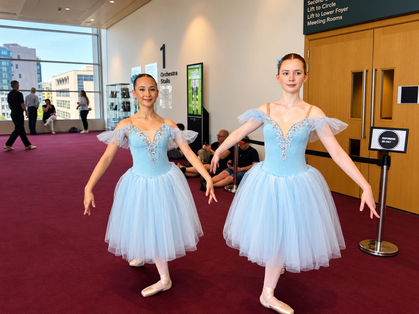 Ballerinas at the performance venue