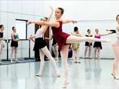 Ballet Academy Cymru dancers in class