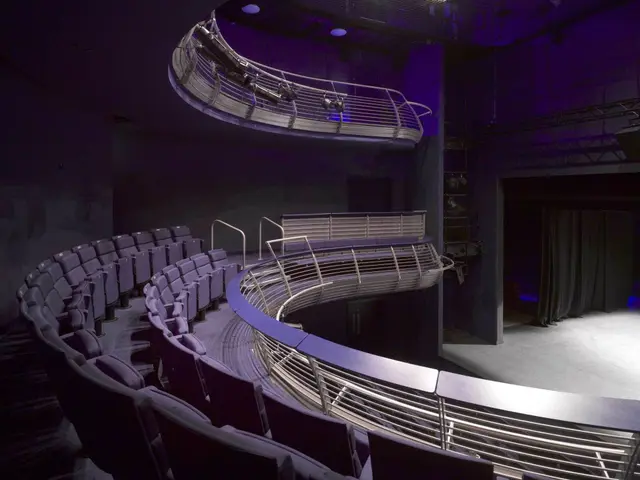 Side view of the Richard Burton Theatre's stage and seating